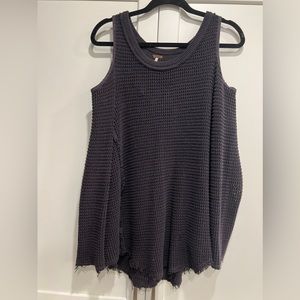 Free People cold shoulder waffle knit sweater